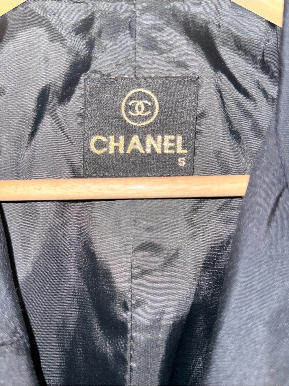 CHANEL Black Women's Blazer with Gold Logo